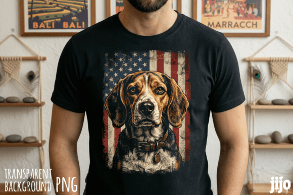 dog beagle patriotic flag PNG sublimation design for Cricut tumblers and shirts