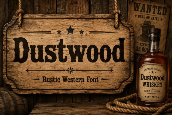 Dustwood Font PNG with transparent background - Preview 5