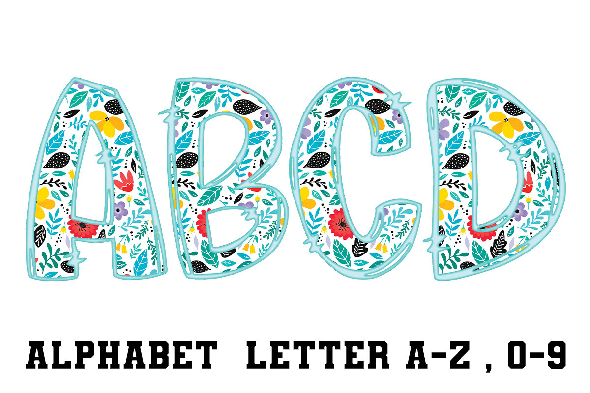 Floral Flower Alphabet PNG Bundle Graphic by superdong_nu · Creative ...