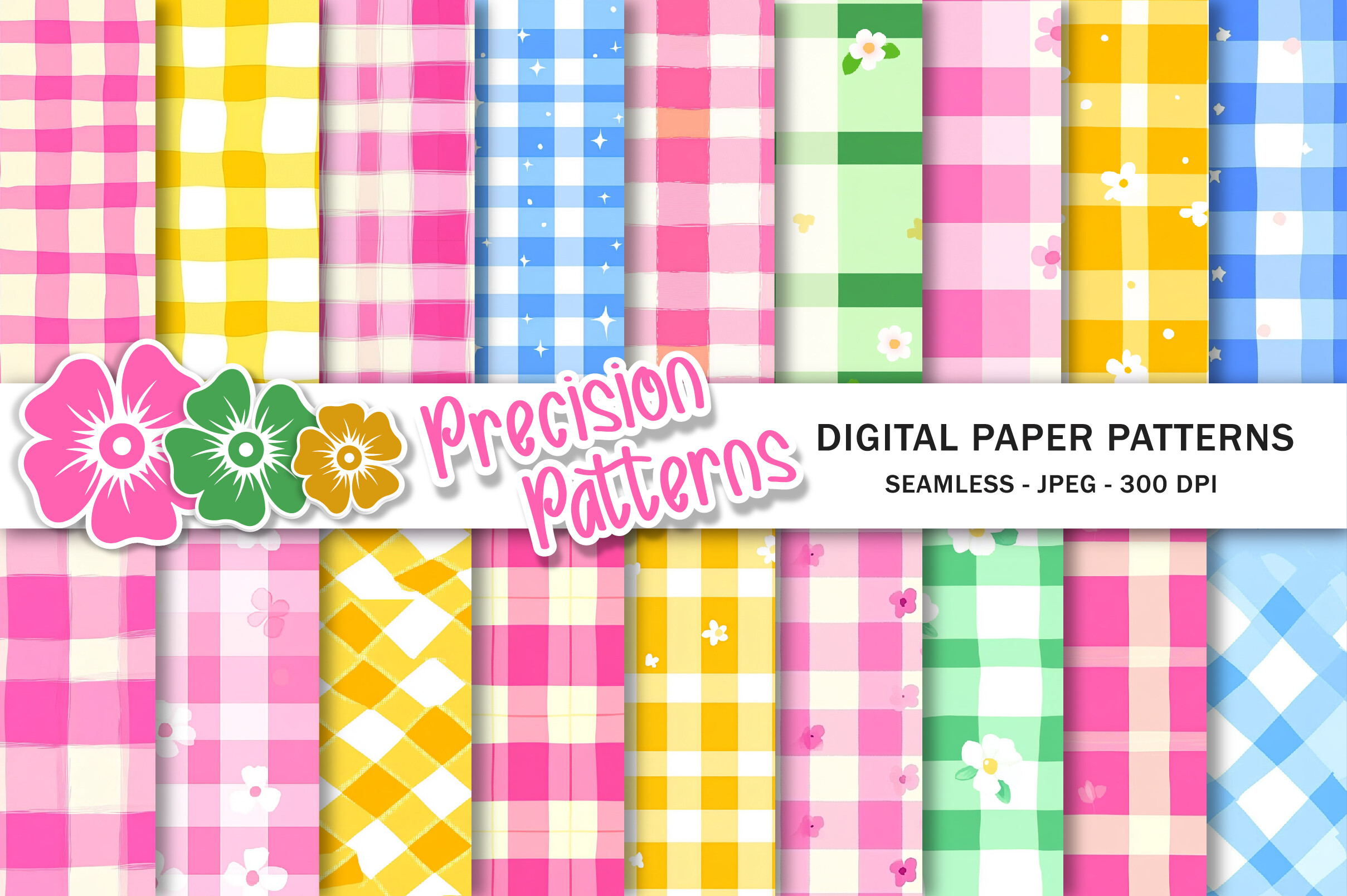 Gingham Seamless Repeat Pattern Graphic by Precision Patterns ...
