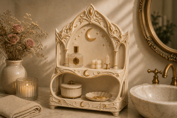 Gothic Moon Shelf STL | Dark Fantasy 3D Print Decor - Image 3