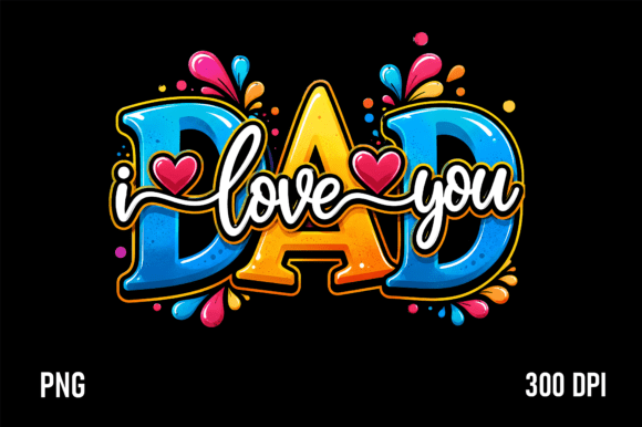 I Love You Dad Fathers Day PNG Gráfico Artesanato Por SaraahCraft