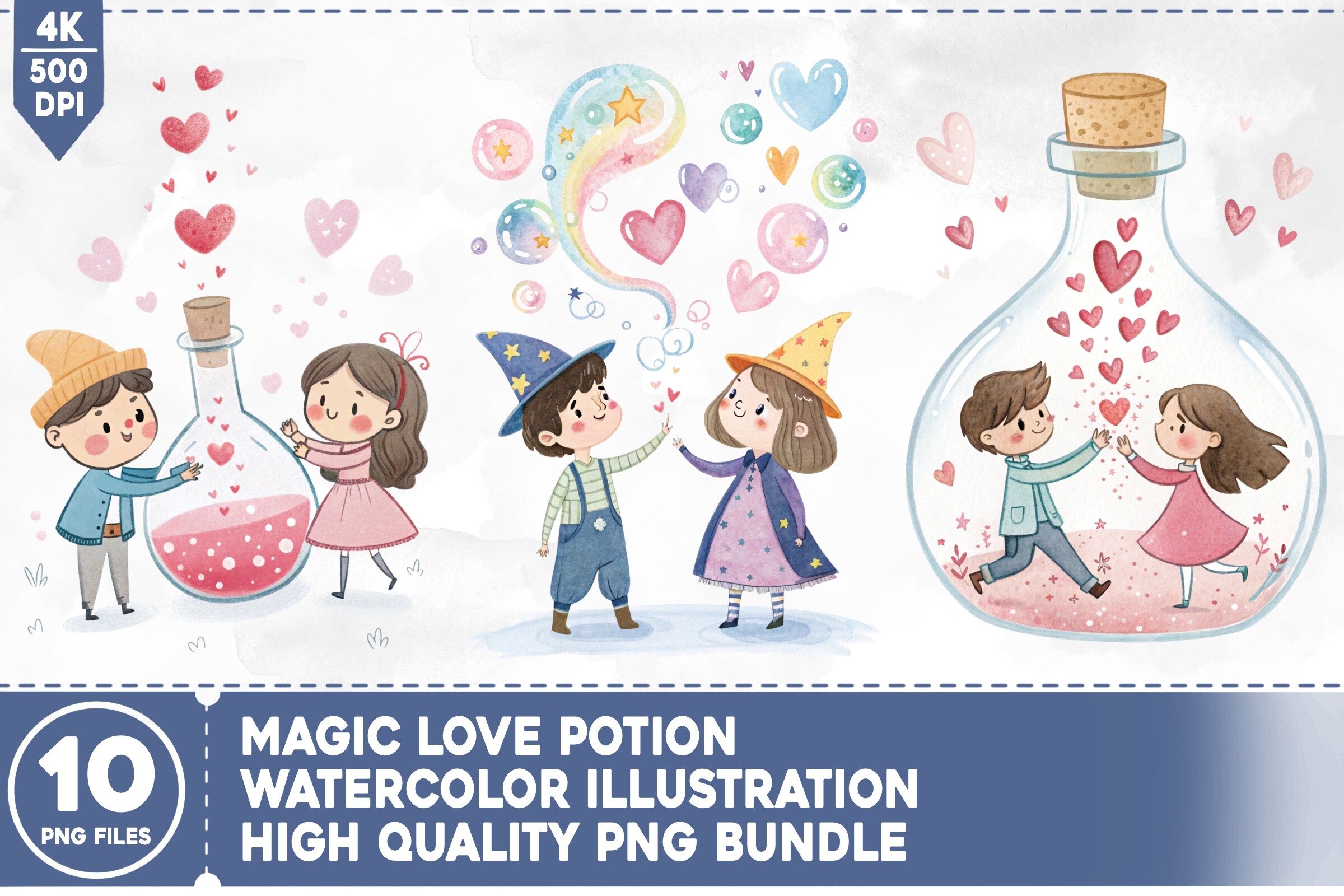 Magic Love Potion Watercolor Bundle Graphic by Hega Prakosa · Creative ...