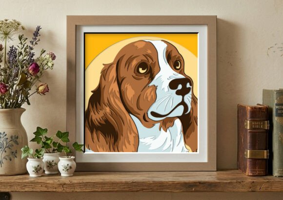 Majestic Cocker Spaniel dog portrait 3D SVG