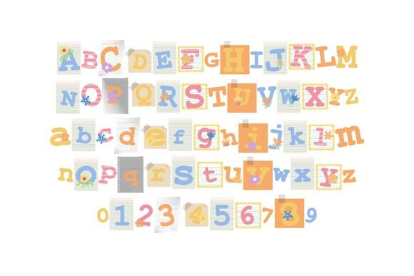 Noted Pastel Font PNG with transparent background - Preview 1