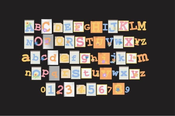 Noted Pastel Font PNG with transparent background - Preview 2