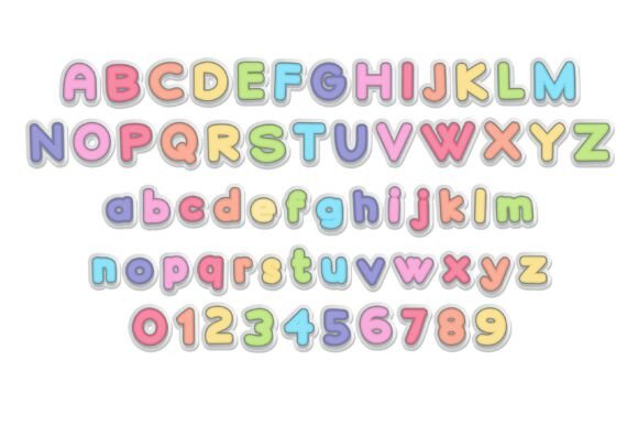 Pastel Puffs Font PNG with transparent background - Preview 1