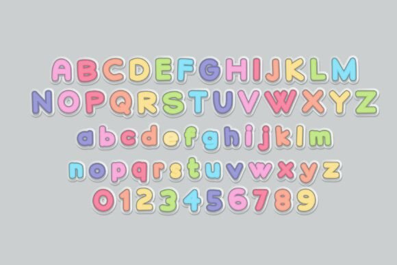 Pastel Puffs Font PNG with transparent background - Preview 2