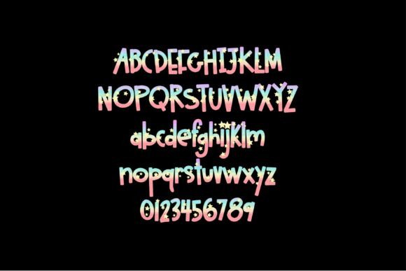 Pastel Star Font PNG with transparent background - Preview 2
