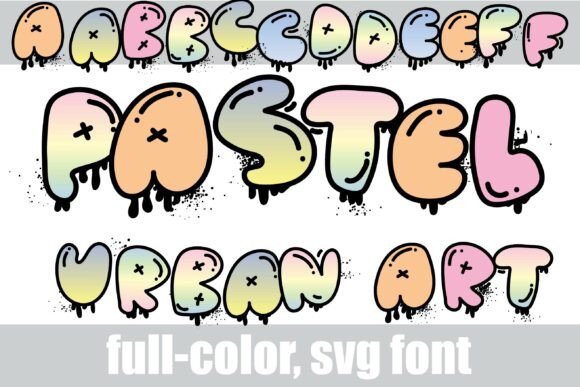 Pastel Urban Art Farb-Schriftarten Schriftart Von Illustration Ink