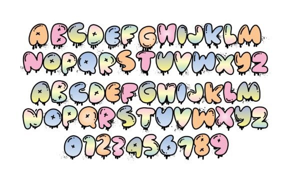 Pastel Urban Art Font PNG with transparent background - Preview 1
