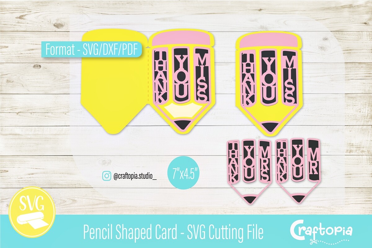 Pencil Shaped Card – SVG Cutting File