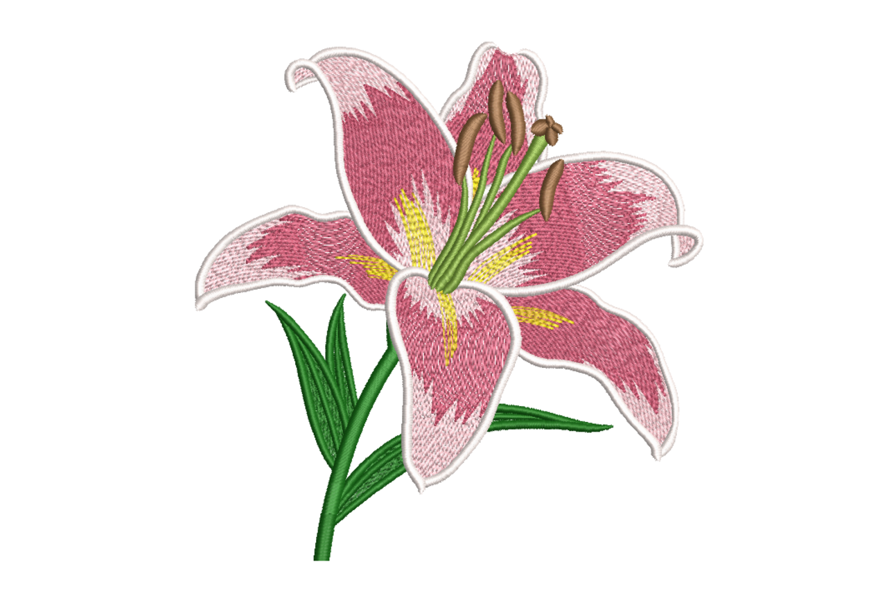 Pink Lily Bloom – Elegant Floral · Creative Fabrica