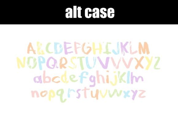 Rainbow Chalk Font PNG with transparent background - Preview 5
