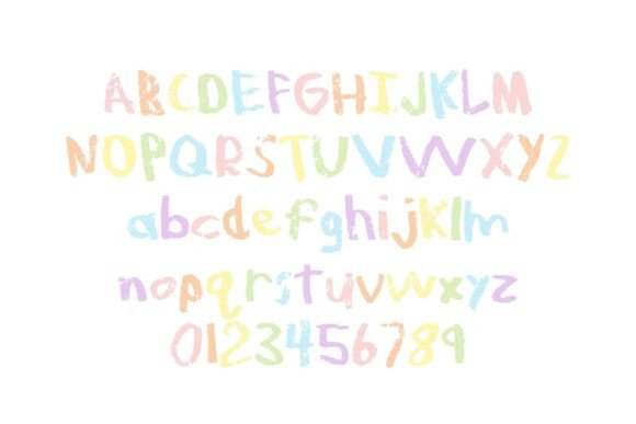 Rainbow Chalk Font PNG with transparent background - Preview 6