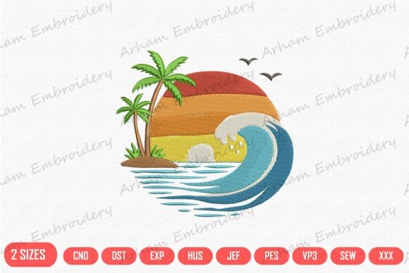 Retro Beach Wave Tropical Summer Vibes