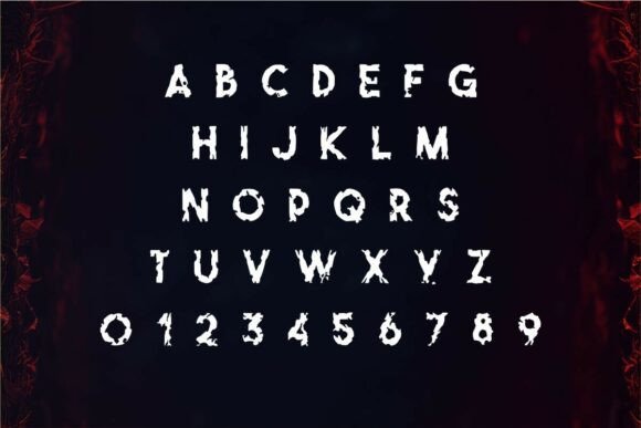 Rough Decay Font PNG with transparent background - Preview 3