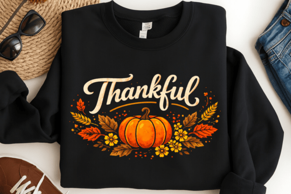 Thankful Pumpkin Fall Shirt PNG