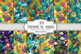 Tropical Bird Seamless Pattern Bundle Graphic by Vectornest12 ...