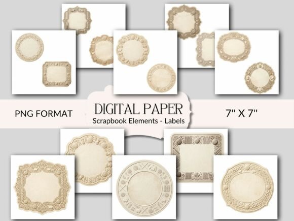Vintage Knitting & Yarn Blank Labels