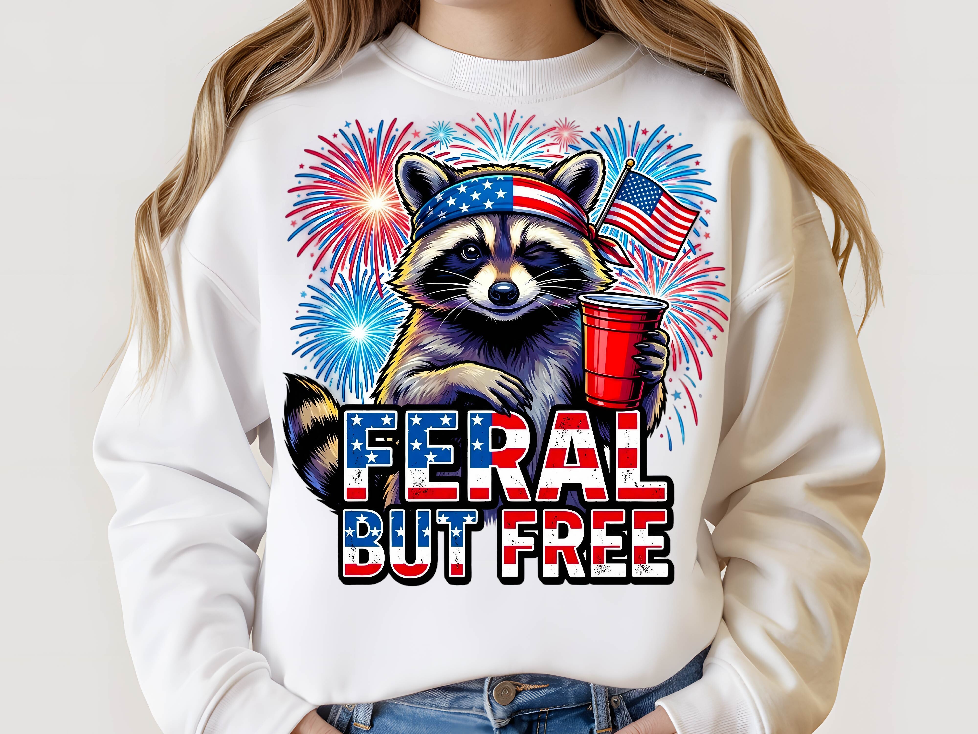 4th of July Raccoon Feral but Free PNG. Graphic by Trendy Creative ...