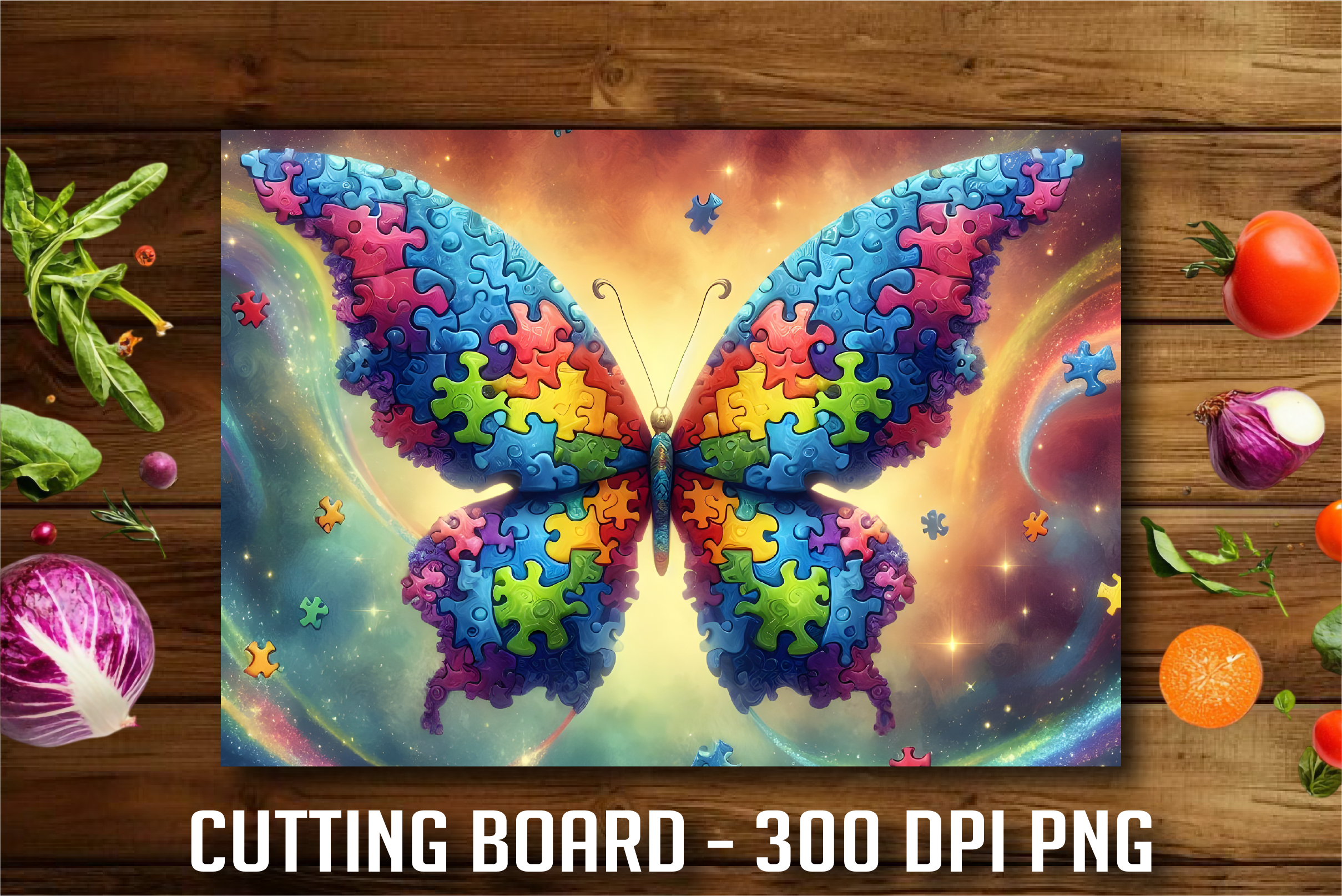Autism Butterfly Puzzle Cutting Board Graphic by MIKU PRINT · Creative ...