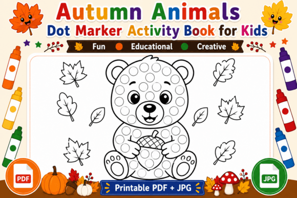 Autumn Dot Marker Coloring Page