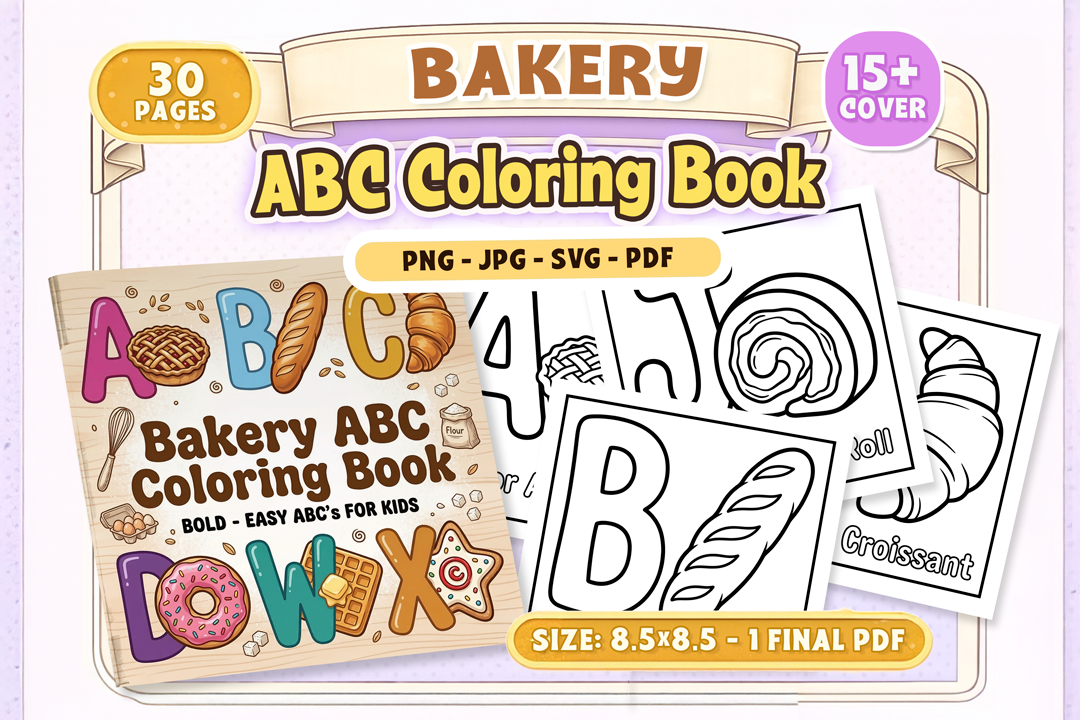Bakery ABC Coloring Book