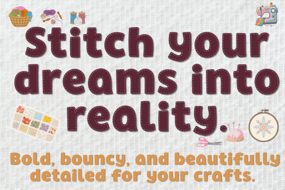 Bubble Stitch Font - Preview 3