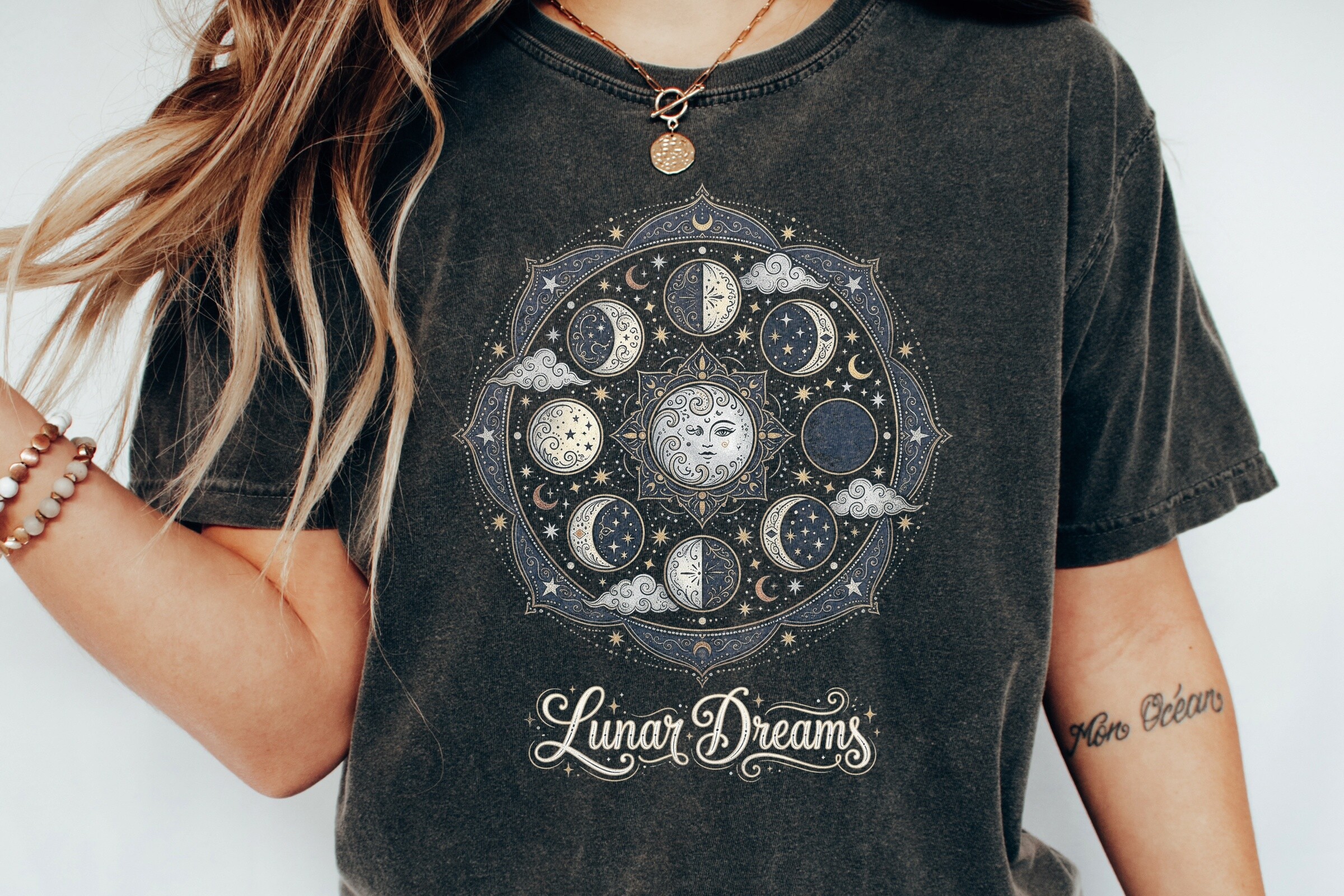 Celestial Moon Phases Mandala Png
