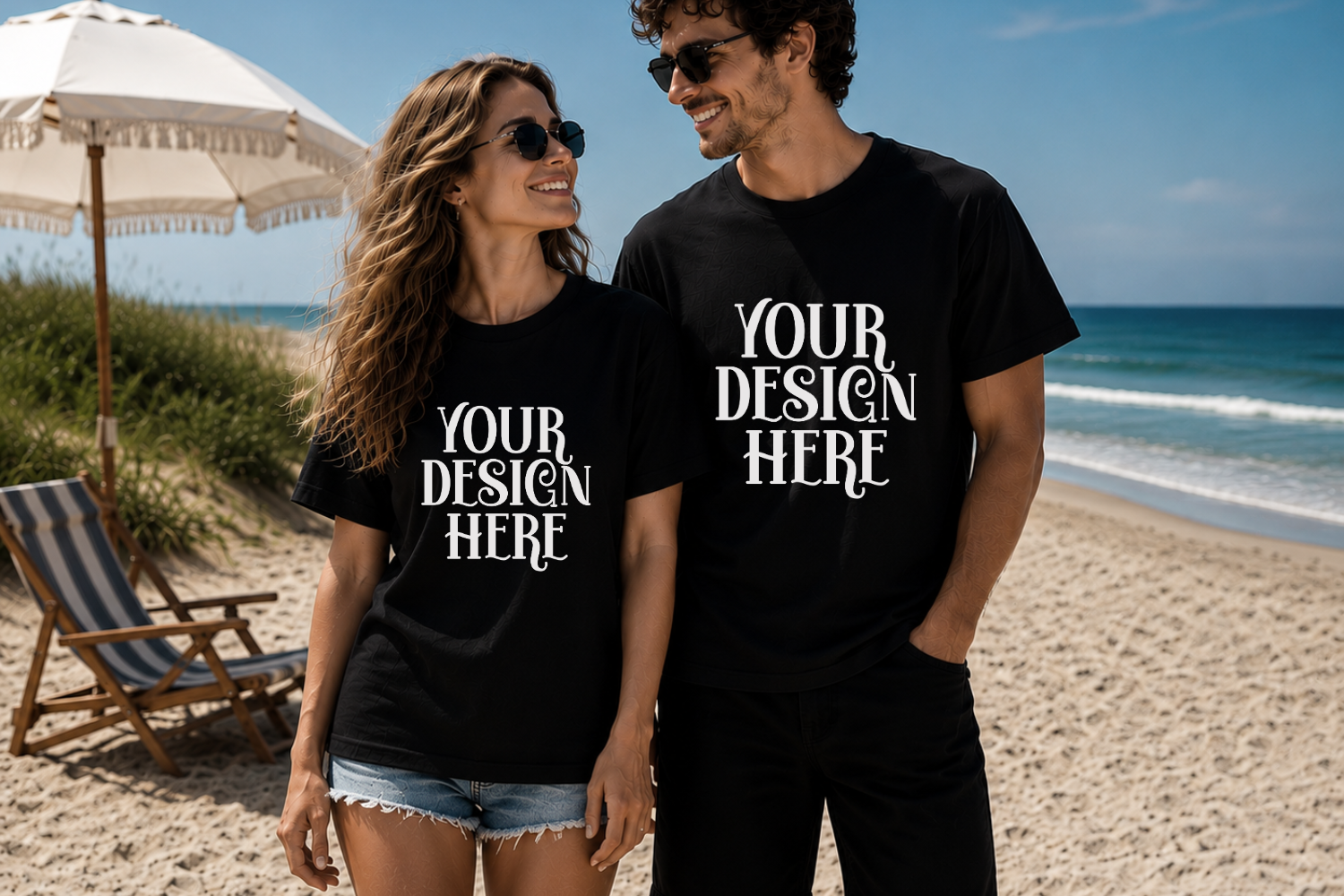 Comfort Colors 1717 Couple TShirt Mockup Graphic by Real POD Mockups ...