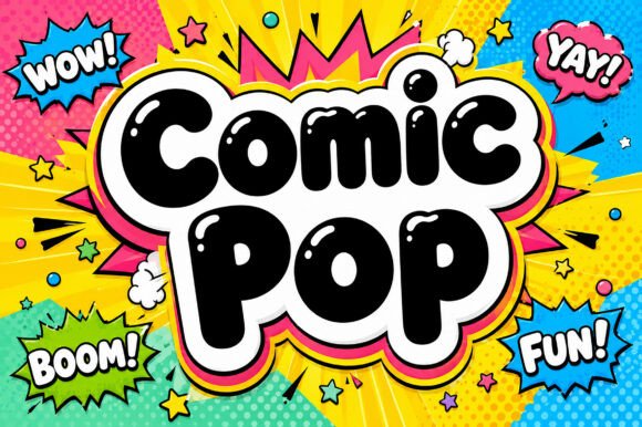 Preview specimen of Comic Pop display font