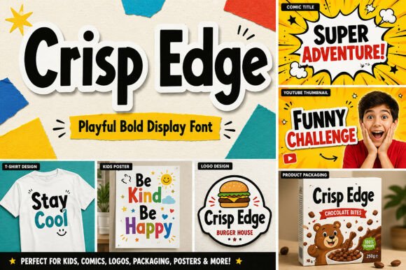 Crisp Edge Font PNG with transparent background - Preview 2