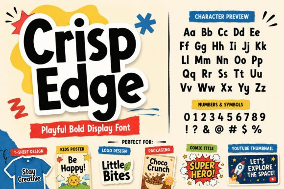 Crisp Edge Font PNG with transparent background - Preview 3