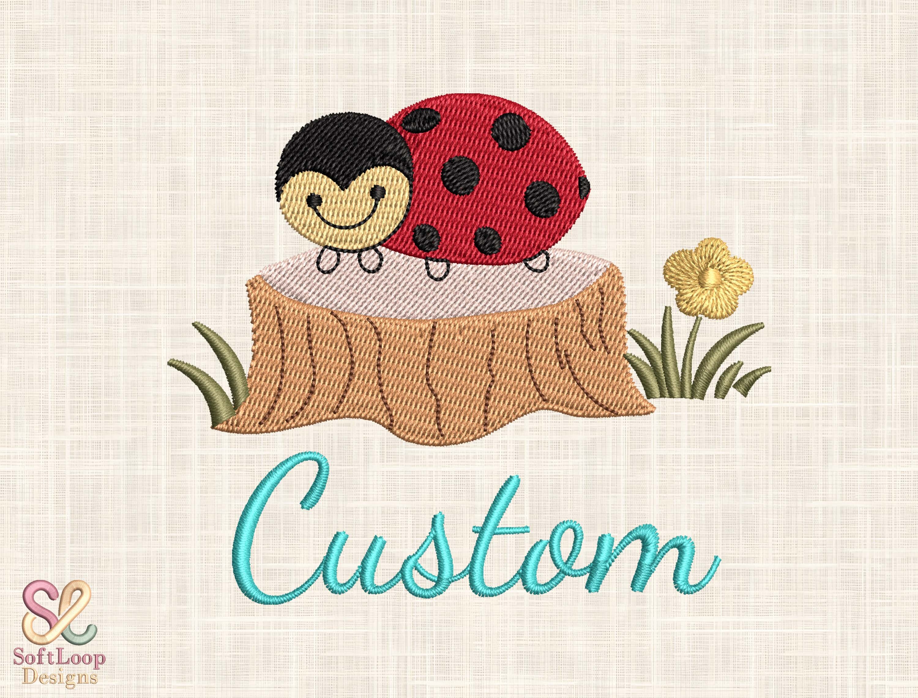 Custom Ladybug Name Embroidery Design