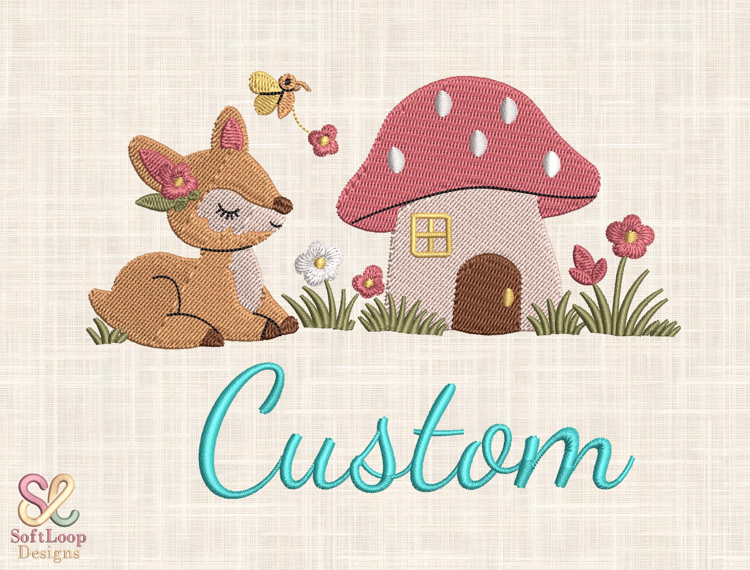 Custom Woodland Deer Embroidery Design