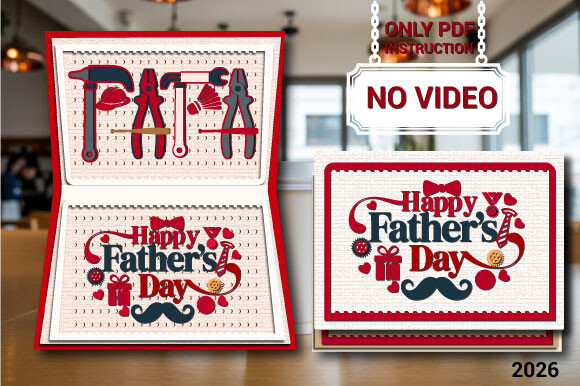 Father’s Day Layered Card SVG with a nine layer papercut shadow box design