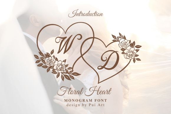 Preview specimen of Floral Heart Monogram decorative font