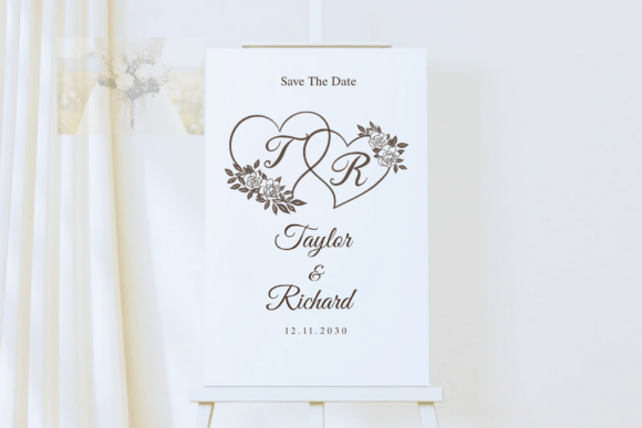 Floral Heart Monogram Font - Preview 2