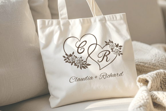 Floral Heart Monogram Font - Preview 4