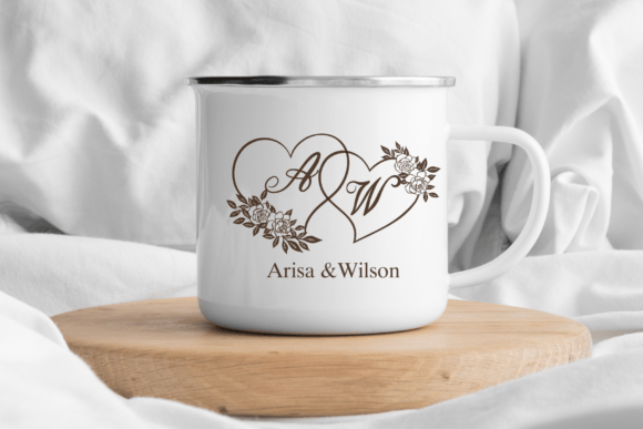 Floral Heart Monogram Font - Preview 5