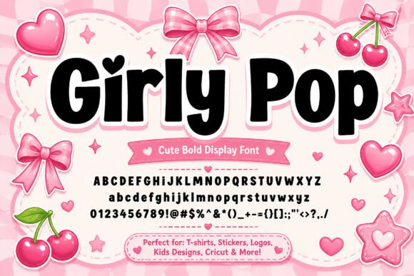 Girly Pop Font PNG with transparent background - Preview 1