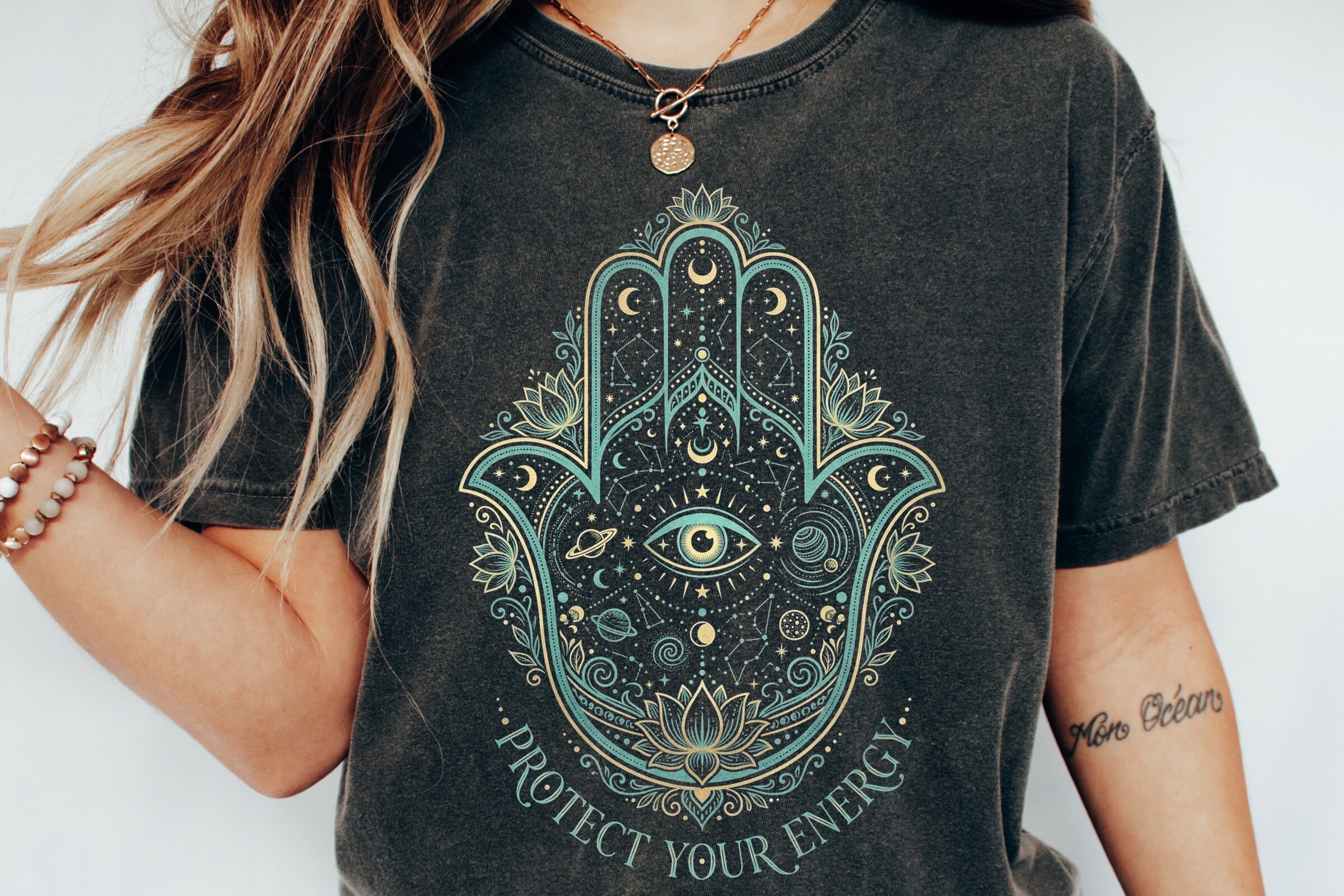 Hamsa Hand Evil Eye Celestial Design