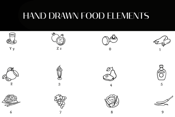 Hand Drawn Food Elements Font - Preview 3