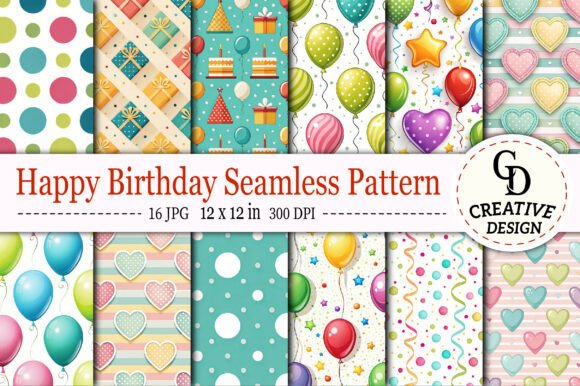 Happy Birthday Seamless Pattern