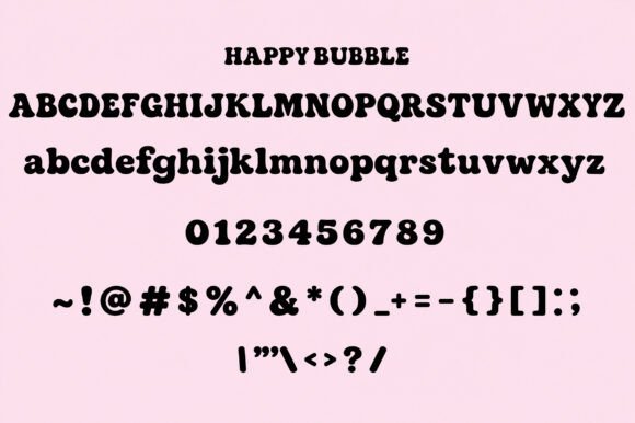 Happy Bubble Font PNG with transparent background - Preview 1