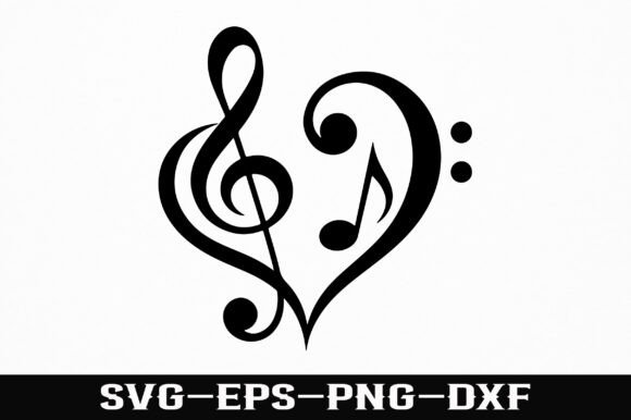 Love Music Notes SVG Design