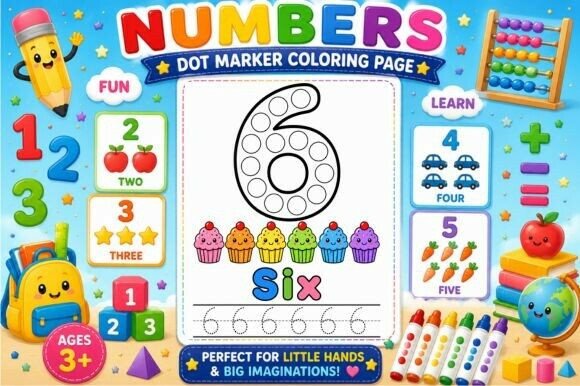 Numbers Dot Marker Coloring Page