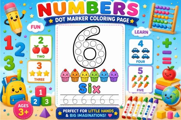 Numbers Dot Marker Coloring Page