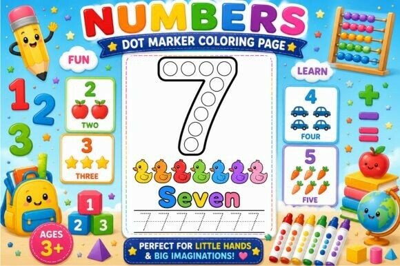 Numbers Dot Marker Coloring Page